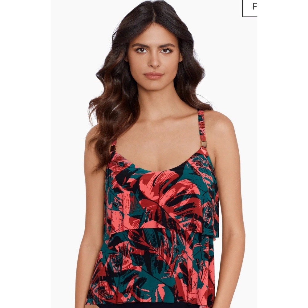 Magicsuit Grace Tankini Top in Livin Lush Swim Top Size 12 Flattering Resortwear